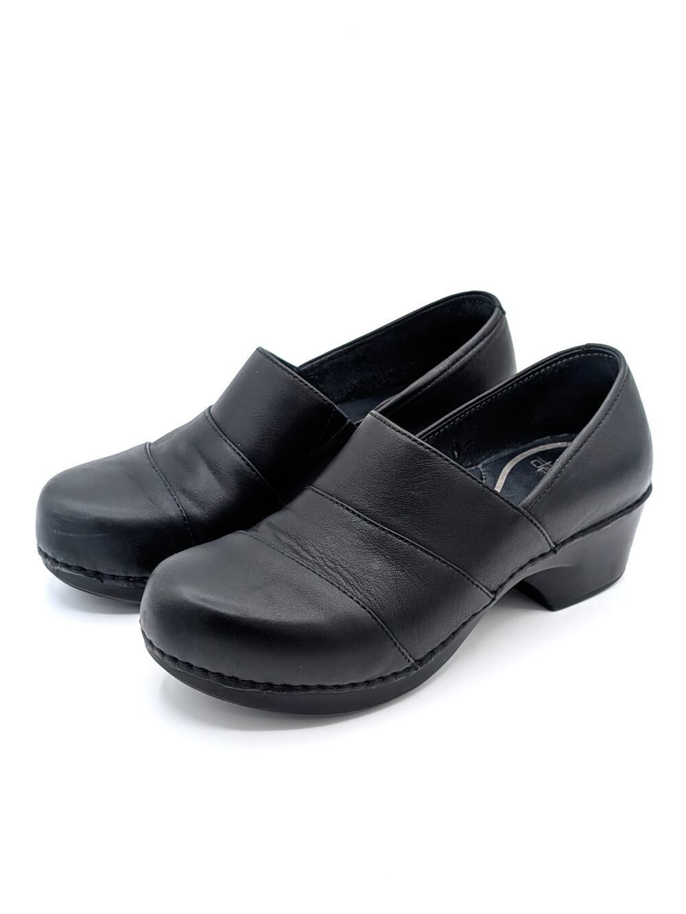 Dansko Womens Tenley Clog Size 39 Black Leather Professional Comfort Medical